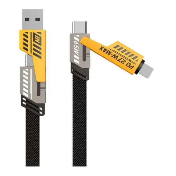 کابل تبدیل USB/USB-C به لایتنینگ/USB-C اچ تی ام مدل 4in1 طول 1.2 متر