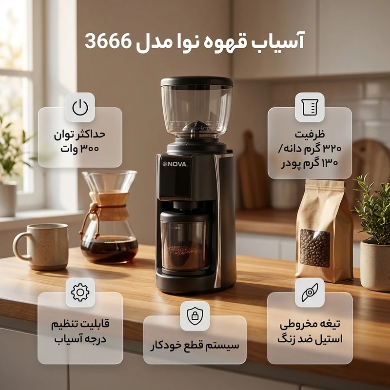 آسیاب قهوه نوا مدل 3666_1_19
